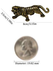 1件手工復古黃銅虎雕像 - 古董金屬動物雕塑，家居裝飾，紀念品禮物 | 家居裝飾，房間裝飾，復古裝飾，桌面裝飾，獨特禮物，可愛收藏品 - 新款 - 查看 4