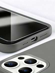 新款奢華防震柔軟米色親膚手機殼，相容 iPhone 17 16 15 Pro 14 Plus 13 12 11 17 Pro Max Air XR XS Max X/XS 7/8 Plus 7/8，防摔光滑保護殼，耐用設計，親膚材質 - 碳灰黑 - 查看 2