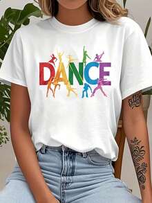 Pure Cotton Summer Sets For Women, Pure Cotton Casual T-Shirt, Breathable Outdoor Vacation Clothes, Women's Gym Sportswear - 白色 - 查看 1
