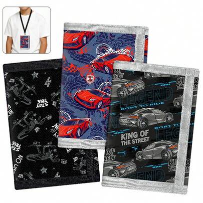 Tri-Fold Neck Wallet, With Various Card Slots For Bank Cards, ID Cards, Coins, And Bills. Can Be Used As Birthday, Back-To-School, Party, Or Christmas Gift.