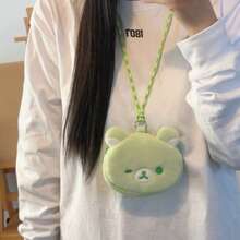 San-X Rilakkuma Blue Relaxed Bear Smiling Face Cute Neck Bag Funny Expression Earphone Card Holder Coin Purse CCD Bag - Multicolor - View 8