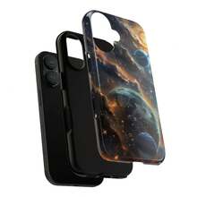 Funda para Teléfono con Diseño de Planetas de Cristal: Diseño Galáctico Metálico para iPhone, HONOR, , OPPO - Multicolor - Ver 2
