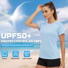 Lukovee Paquete de 5 Camisetas Deportivas para Mujer de Secado Rápido, Playeras Blusas Deportivas Mujer Transpirable, Ajuste Holgado, para Fitness, Yoga, Correr, Gimnasio - Colores oscuros - 5 piezas - Ver 5