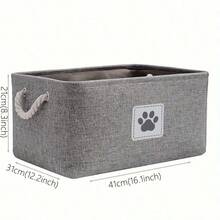 Foldable Fabric Pet Toy Storage Basket, Large Capacity Pet Toy Storage Box With Comfortable Handle, Foldable, Suitable For Accessories, Toys, Coats And Clothing - Multicolor - View 12