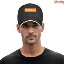 1pc Unisex Fishing Sandwich Baseball Cap - Orange Bumper, Adjustable Trucker Hat With Bold Orange & White Print, Lightweight Polyester Outdoor Sports, Hiking, Beach Parties &, Casual Headwear, Sporty Design, Durable Headge - Black - View 5