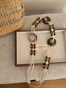 Boho Handmade Beaded Waist Chain Belt Set Star & Shell Pendant Braided Cord Belt Vintage Turquoise Stone Silver Chain Belly Belt Women Summer - Belt - View 11