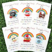 6pcs Fun Back To School Keychain Gift Set, Includes Thank You Card, Resin Blackboard Pen Holder And Inspirational Decor, Perfect For Teacher's Day/Graduation/Halloween/Christmas And Other Occasions, Decorated With Synthetic Gemstones And Inspirational Accessories, Thanksgiving Special Offer - Great Value Gift - Multiple Styles - View 4