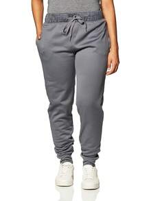 Hanes Pantalones de chándal de Forro Polar con Bolsillos Pantalones para Mujer - Negro sólido/ negro jaspeado - Ver 8