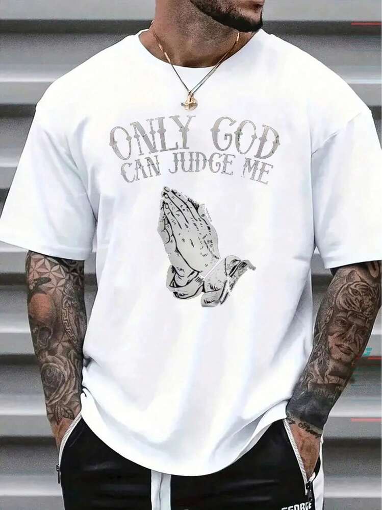 Men's Casual Short-Sleeved T-Shirt, 1 Piece, Comfortable Round Neck, Fashionable Basic T-Shirt For Summer, Ideal Gift - 白色 - 查看 1