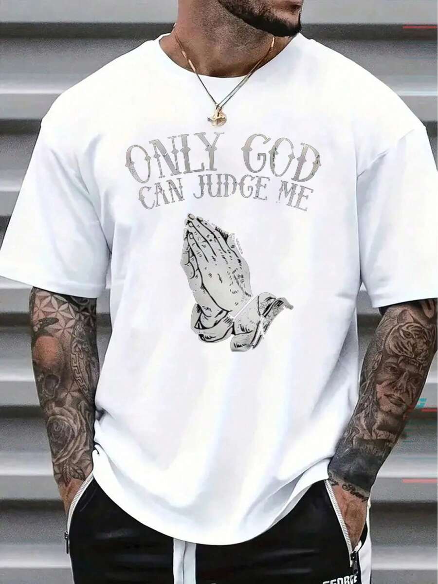 Camiseta casual de manga corta para hombre, 1 pieza, cuello redondo cómodo, camiseta básica de moda para verano, regalo ideal - Blanco - Ver 1