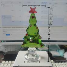 Hiasan Pohon Natal Kristal Setinggi 16cm dengan Alas 5cm, Dekorasi Bintang Berlian Imitasi Berwarna-warni, Pilihan Dua Warna Transparan dan Hijau, Dekorasi Suasana Natal untuk Pajangan Meja Rumah dan Jendela, Hadiah Liburan Tahun Baru - Pohon Natal - View 13