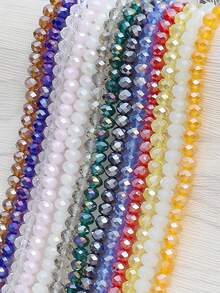 1 Caja de Juego de Cuentas de Cristal AB - Tamaños Surtidos 3/4/6/8/10mm, Cuentas Espaciadoras Facetadas para Hacer Joyas DIY, Pulseras & Colgantes - A - Ver 3