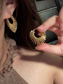 1對愛心耳環女款，修飾頸線耳夾，獨特小眾精緻高級感耳環，2026夏季新品 - 彩色 - 查看 1