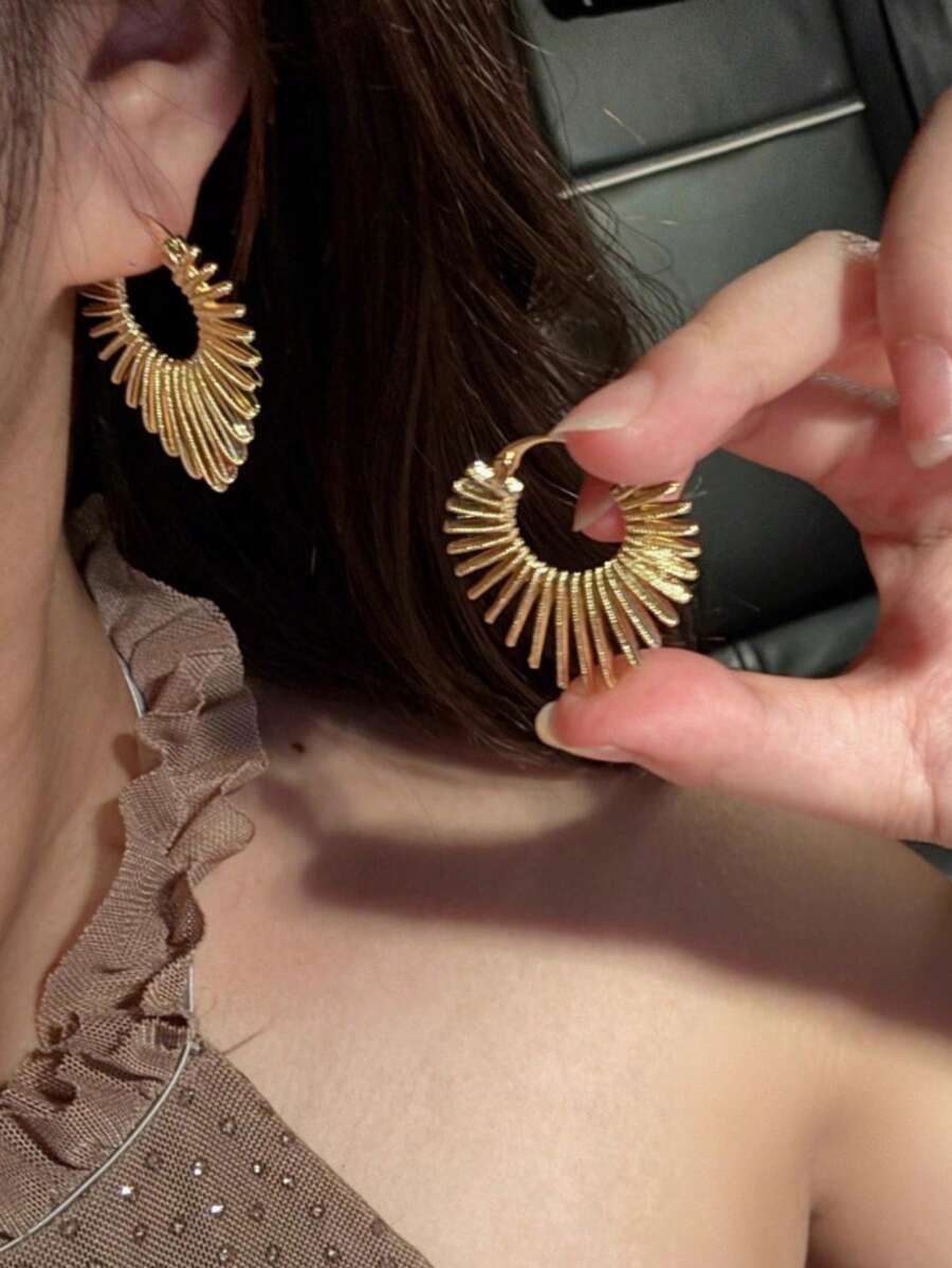 1對愛心耳環女款，修飾頸線耳夾，獨特小眾精緻高級感耳環，2026夏季新品 - 彩色 - 查看 1