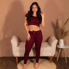 Pijama Inverno Conjunto Blusa Calça Feminino Amamentação Longa Confortável - unitário - Visão 6