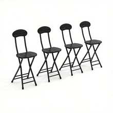2pcs/ 4pcs Dining Chair With Metal Frame, Dining Kitchen Chair, Breakfast Chairs, White/ Black Bar Stools To Sit On Multi-Purpose For Kitchen, Bar, Cafe - Black - View 9