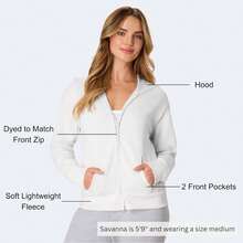 Hanes Sudadera con Capucha y Cierre Completa Ecosmart Chamarra de Calentamiento o Pista para Mujer - Ébano - Ver 3
