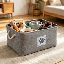 Foldable Fabric Pet Toy Storage Basket, Large Capacity Pet Toy Storage Box With Comfortable Handle, Foldable, Suitable For Accessories, Toys, Coats And Clothing - Multicolor - View 5
