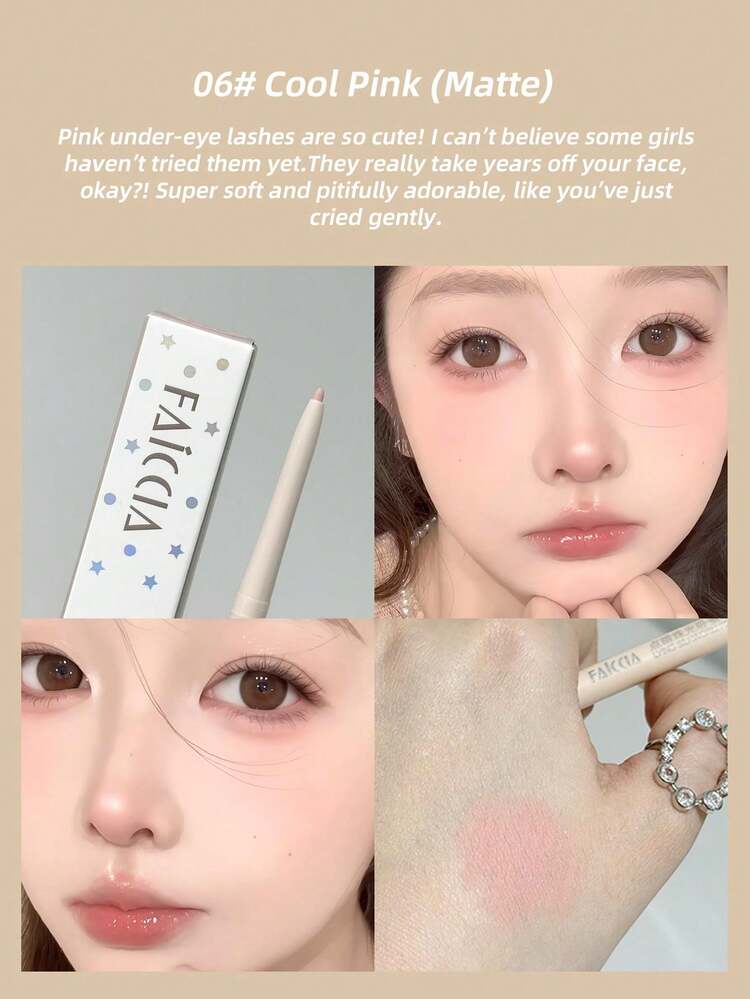 Faiccia Natural Monochrome Eyeliner, Shimmering Highlighter, Shadow Contour, Define Lower Lash Line, Suitable For Daily Use Contour Powder Foundation Palette Contour Powder Blush Powder Highlighter Powder - Multicolor - View 11