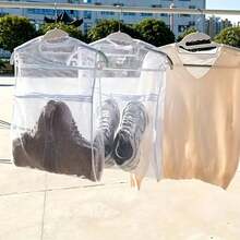 1PC Thickened Breathable Mesh Shoe Drying Bag, Hanging Laundry Mesh Bag With Zipper For Sneakers, Shoes & Clothes, Reusable Shoe Wash Bag, Laundry Storage Organizer, Hanging Drying Net, Closet Organization, Dorm Home Travel Essentials - Multicolor - View 4