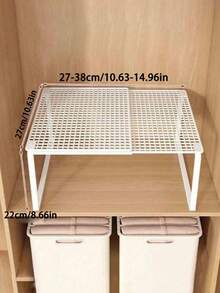 1件可調節可擴展衣櫥收納整理架，重型金屬衣櫥層架，省空間垂直收納架，適用於衣物、鞋子、櫥櫃整理，易於安裝，適用於衣櫥與鞋架，衣櫥收納整理，房間裝飾 - 彩色 - 查看 10