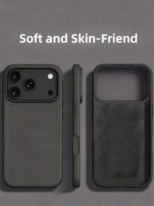新款奢華防震柔軟米色親膚手機殼，相容 iPhone 17 16 15 Pro 14 Plus 13 12 11 17 Pro Max Air XR XS Max X/XS 7/8 Plus 7/8，防摔光滑保護殼，耐用設計，親膚材質 - 碳灰黑 - 查看 1