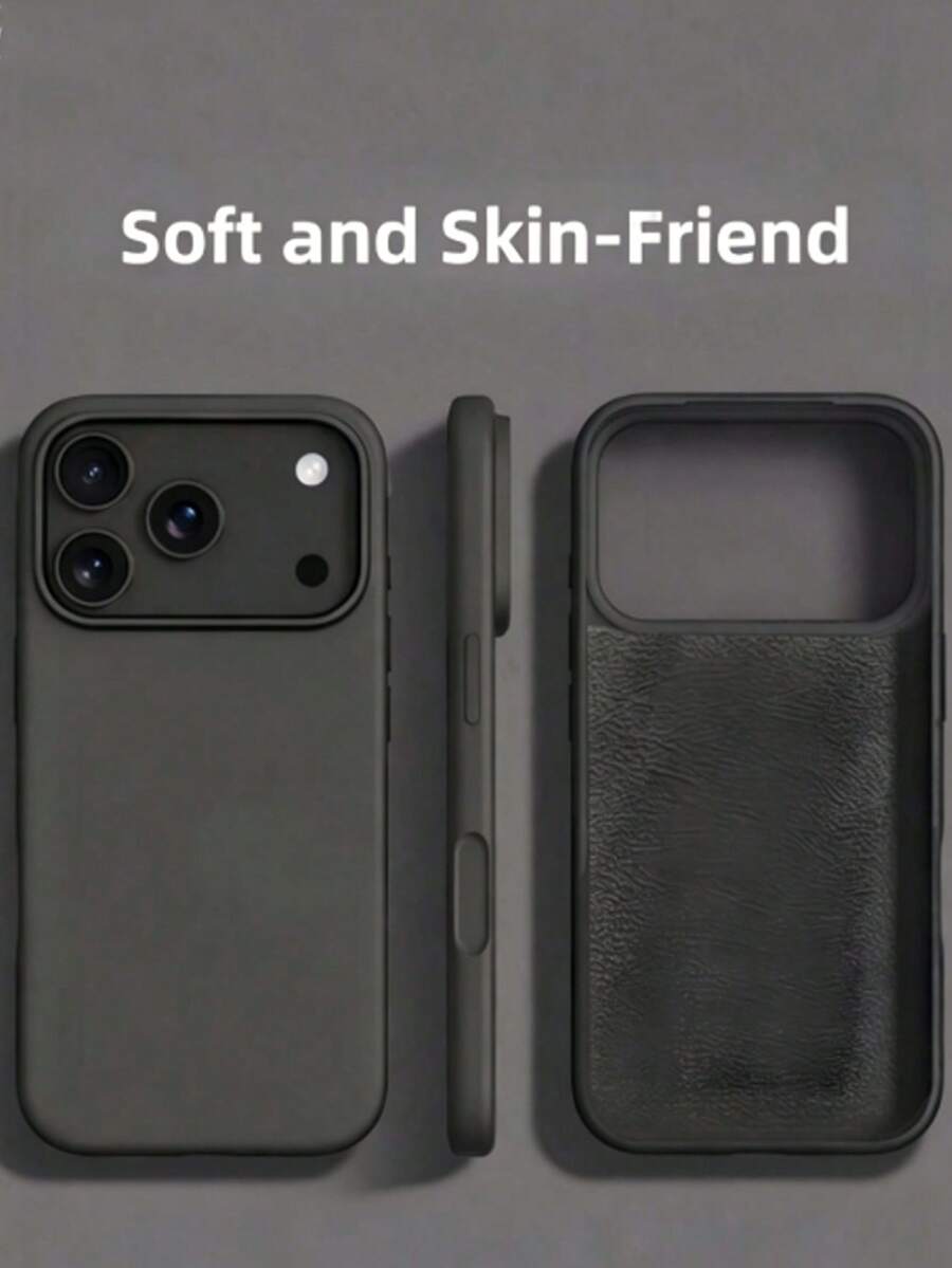 新款奢華防震柔軟米色親膚手機殼,相容 iPhone 17 16 15 Pro 14 Plus 13 12 11 17 Pro Max Air XR XS Max X/XS 7/8 Plus 7/8,防摔光滑保護殼,耐用設計,親膚材質 - 碳灰黑 - 查看 1