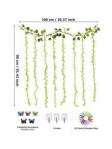 1 Set Artificial Greenery Home Photo Display Rack, Hanging Rope Woven Photo Wall Decor, White Daisy Photo Wall Decoration, Woven Photo Clip, Creative Home Wall Decor, Photo Card Memo Display, Wedding Party Decoration - Multicolor - View 7