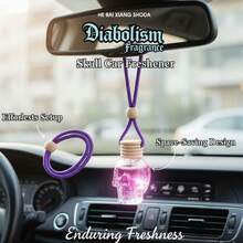 Skull Shaped Hanging Car Air Freshener 4 Scents Aroma Diffuser Rearview Mirror Pendant - Multicolor - View 7