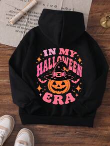 [Halloween] 1pc Teen Girls Hooded Sweatshirt, Front And Back Halloween ...