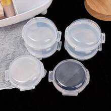 1pc Small Transparent Plastic Round/Rectangular Storage Box - Portable Makeup Pad And Cotton Swab Storage Box, Sealed Travel Design, Suitable For Brushes, Balls, Beads, Etc. - Bathroom And Vanity Storage, Cotton Swab Storage Box, Transparent Storage Box - Multicolor - View 3