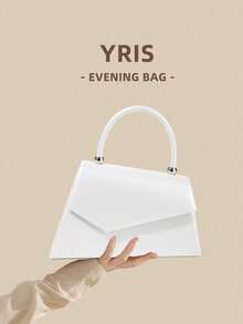 1 Piece White PU Material Flap Clutch Bag With Luxury Metal Decoration, Showing Fashion And Elegance, Suitable For Holding, Carrying, Wearing On The Shoulder Or Crossbody, P - 酒紅色 - 查看 1