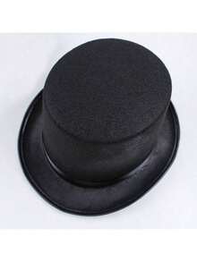1pc Halloween Black Magician Top Hat, Felt High Hat Party Prop For Ball Performance Magic Hat - Black - View 7
