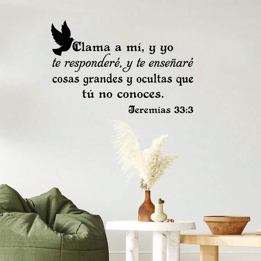 Pegatinas de Decoración de Pared con Versículos Bíblicos, Citas Bíblicas Inspiradoras en Español Calcomanía de Pared Cristiana, Pegatina de Arte de Escritura en Negro para Sala de Estar Dormitorio Iglesias, EL ESPÍRITU DE DIOS ESTÁ EN ESTE LUGAR - C - Ver 1