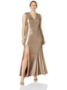 Dress the Population Sandra - Traje de baño con Tirantes Gruesos y Vestido con Hendidura Vestido para Mujer - Pino - Ver 11