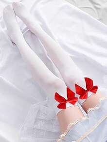 1 Pair Women's Velvet Over-The-Knee Thigh High Socks, Long Tube Socks, Non-Slip - Multicolor - View 3