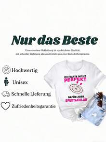 Don't Be Perfect, Darts Darterin Women's Darts Shirt, Unisex For Men And Women, Fun Shirt For All Seasons, 180g - White - View 5