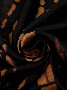 1 pièce - Écharpe hijab courte à teinture tie-dye - Foulard léger vintage pour femmes, parfait pour les vacances, la plage & la photographie de voyage - brunâtre noir - Voir 7