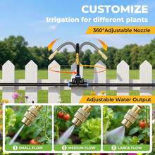DIY Drip Irrigation Kit, Automatic Drip Irrigation System, 360° Flexible Garden Irrigation System, Garden Watering System, Adjustable Flexible Nozzle Copper Spray System, Suitable For Garden - A - View 3