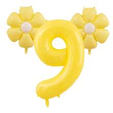 3pcs Giant 40 Inch Lemon Yellow Number 0-9 Balloon Set, Includes 18 Inch Fresh Daisy Balloons, Suitable For Birthday, New Year, Anniversary, Anniversary Party Decoration, 40 Inch Large Number Birthday Balloons - Number - View 13