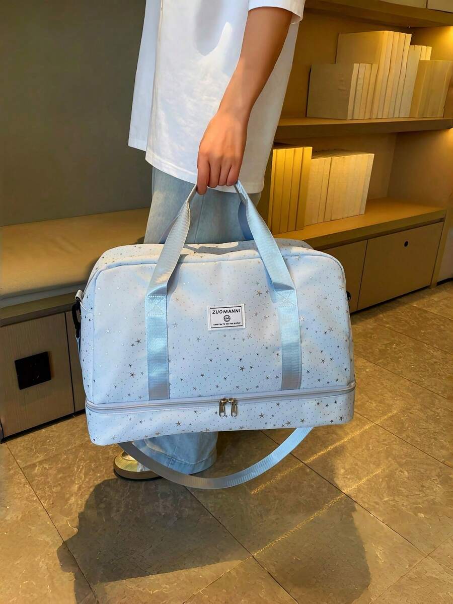 Nueva bolsa de equipaje minimalista de moda versátil casual para deportes y fitness, bolsa para viajes cortos, gran capacidad, impermeable, versátil y exquisita, bolsa para estudiantes unive - Bronce - Ver 1
