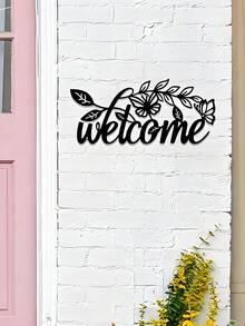 Artistic Font Metal WELCOME Welcome Sign Wall Hanging, Indoor/Outdoor Universal Iron Art Decorative Hanging Plaque, Home Living Room Kitchen Office Yard Garden Outdoor Wall Decor - Multicolor - View 5