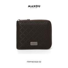 MANDU Men's Plaid Wallet RFID Men's Wallet Casual Purse Personalized Card Holder Card Clip - Black - View 5