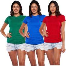 Alfani Playera Manga Corta para Mujer 3Pack, Cuello Redondo, 100% Algodon - Negro - Ver 16