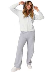 Hanes Sudadera con Capucha y Cierre Completa Ecosmart Chamarra de Calentamiento o Pista para Mujer - Ébano - Ver 6