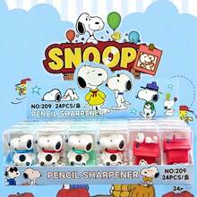 1pc Snoopy Plush Cartoon Pencil Sharpener, Cute Design, Manual Mini Pencil Sharpener, Stationery Gift Prize, New Year Gift, Valentine's Day Gift, Easter Gift [Random Style] - Multicolor - View 1