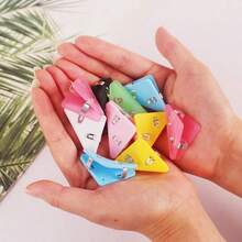 1/5/30pcs Transparent Triangle Clips, Office Stationery, Book Clips, Test Paper Anti-Curl, Acrylic PP Storage Document Folder - Multicolor - View 6