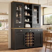 Multi-Purpose Highboard For Home With Tip-Over Protection, Stand Cabinet For Kitchen And Living - Black - View 7