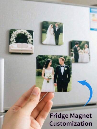 2/5/10pcs DIY Acrylic Refrigerator Magnet Kit With Self-Adhesive Glue, Easily Create Fridge Magnets, Photo Albums And Stickers With Any Photo Or Colorful Image, Home Decor, Restaurant Decor, Handmade Souvenir Gift, Valentine's Day Gift, Handmade DIY Gift