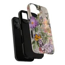Funda de teléfono con collage floral vintage de mariposas: Estilo Art Déco Botánico para iPhone, HONOR, , OPPO - Multicolor - Ver 2